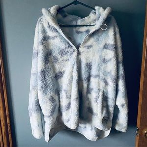 Calvin Klein Performance fuzzy tie-dye jacket